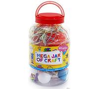 Grafix Pink Mega Craft Jar Giant Art Set Pom Poms Beads Paper Foam Letters