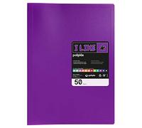 Grafoplás 1461335 File Welded Covers, 50 Transparent Covers, Polypropylene Semi-Rid Covers, Purple Size, Polyplas Like