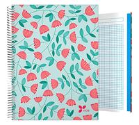 Grafoplás 16501960 Flower Notebook, A4, Hardcover, 140 Squared Sheets, 5 Materials, FSC Certified, Bloom Model, Noa Design
