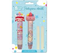 Grafoplas - 2 Retractable Pencil Holders + 2 Erasers Girl and Unicorn Bits&Bobs, Original Kawaii School Erasers, Protects from Dirt, Fun School Supplies for Kids and Students