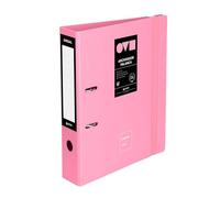 Grafoplas 2 Ring Binder A4 | Lever 65 mm | Minimal Pink | Polyfoam | Opening 360 | Resistant and Ultralight | Eyelet and Card Holder | Elastic Rubber Closure | Rigid Plastic Caps