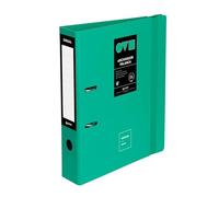 Grafoplas 2 Ring Binder A4 | Lever 65 mm | Minimal Turquoise | Polyfoam | Opening 360 | Heavy Duty and Ultralight | Eyelet and Card Holder | Elastic Rubber Closure | Rigid Plastic Caps