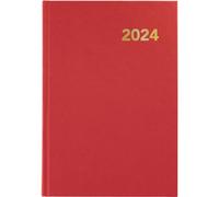 Grafoplás | 2024 Diary | Hardcover | Yearly | Day Page | Red | Spanish | Hardcover and Reading Point | Brittany Series | 14.5 x 21 cm