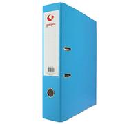 Grafoplás 27279533.Pack of 12 Lever Folders, Folio Size, Rings 65 mm, Light Blue, Polypropylene Lined, Eyelet in Spine, Grafcolor Series