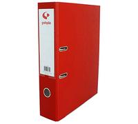 Grafoplás 27279551. Pack of 12 Lever Folders, Folio Size, Rings 65 mm, Red, Polypropylene Lined, Eyelet in Spine, Grafcolor Series
