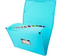 Grafoplás 2963433. Accordion Sorter Folder, Light Blue, 13 Positions, Folio Size, Polypropylene, Like