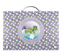 Grafoplás 37402428 School Case with Handle, Polypropylene, Wise Planet Collection, Turtle
