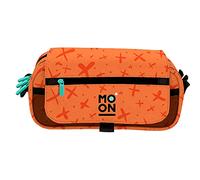 Grafoplás 37546452. Three Compartments School Pencil Case with Flap, Orange, Moon Collection, Size: 23 x 10 x 10 cm