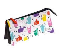 Grafoplás 37546703 School Case Three Compartments, 23.5x12x14 cm, Elena Corredoira Collection, Hands, Multicoloured, 23,5x12x14cm, Motivational