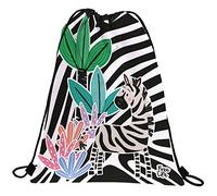Grafoplás 37610587 Backpack Bag Strings, Outer Pocket, 36x47 cm, Zebra Collection, Free Life, multicoloured, 36x47cm, School