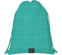 Grafoplás 37610736. Drawstring Bag with Exterior Zip Pocket Turquoise. Unequal Grid