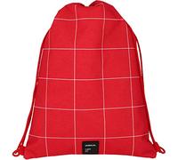 Grafoplás 37610751 Drawstring Bag with Exterior Zip Pocket Red. Unequal Grid