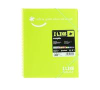 Grafoplás 39223021 Spiral Folder with 30 Pockets A4 Polypropylene Green I Like Smile