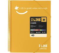 Grafoplás 39224055 40 Pocket Spiral Folder A4 Mandarin Polypropylene I Like Smile