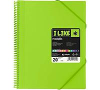 Grafoplás 39822221 20 Transparent Spiral Covers, Green, A4, Rigid Opaque Polypropylene Lids, Maxiplas Like