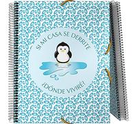 Grafoplás 39822431. A4 Pocket Folder with Spiral, Wise Planet Collection, Penguin, Rigid Polypropylene, Elastic Closure, 30 Transparent Pockets, Includes Envelope with Textile Closure