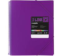 Grafoplás 39825235 Spiral Cover Folder, 50 Transparent Covers, Purple, A4, Rigid Opaque Polypropylene Covers, Maxiplas Like