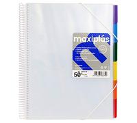 Grafoplas. 39835100 Folders with 50 Transparent Pockets, Removable Dividers, Guide Comb, Spiral Mechanism, Multicoloured