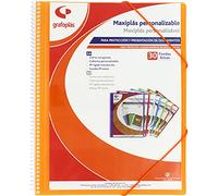Grafoplás 39843052 Customisable Binder with Spiral, 30 Transparent Covers, Orange, 30.8 x 24 x 14