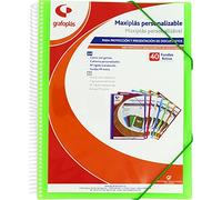 Grafoplás 39844021 Custom Maxiplas Binder with Spiral, 40 Covers, Green, 30.8 x 24 x 20