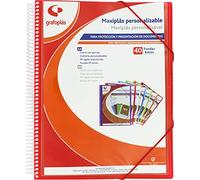 Grafoplás 39844051 Custom Maxiplas Binder with Spiral, 40 Covers, Red, 30.8 x 24 x 20