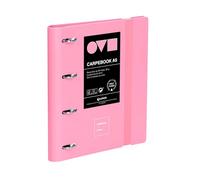 Grafoplas - 4 Ring Binder A4, Carpebook Polyfoam, Resistant and Ultralight, Minimal Pink Uniqual, Includes Refill, Dividers and Envelope, Perfect for Organizing School Subjects