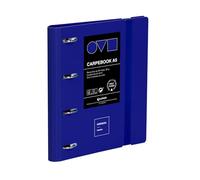 Grafoplas | 4 Ring Binder A5 | Carpebook Polyfoam | Durable and Ultralight | Minimal Unequal Blue | Includes Refill | Round Rings 25 mm | Perfect for Organizing School Subjects