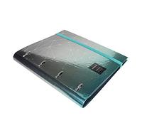 Grafoplás | 4 Ring Binder Squared 5x5 90g A4 Plain Black Metal Finish with Dividers and Clear Envelope Carpebook