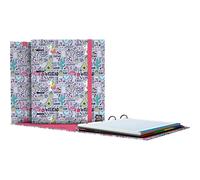 Grafoplás | 4 Ring Binder with Refill A4 | Includes 100 5x5 Squared Sheets | Dividers | Transparent Envelope | Bits&Bobs Pop Up Design | Fantasy | Carpebook | FSC