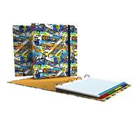 Grafoplás | 4 Ring Binder with Refill | A4 | Includes 100 Grid 5x5 Sheets | Dividers | Clear Envelope | Bits & Bobs Pop Up Design | Street | Carpebook | FSC