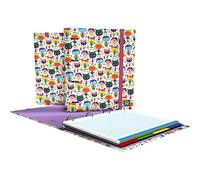 Grafoplás | 4 Ring Binder with Refill | A4 | includes 100 Grid 5x5 Sheets | Dividers | Clear Envelope | Bits & Bobs Pop Up Design | Hello | Carpebook | FSC