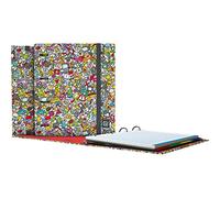 Grafoplás | 4 Ring Binder with Refill | A4 | Includes 100 Grid 5x5 Sheets | Dividers | Transparent Envelope | Bits & Bobs Pop Up Design | Icons | Carpebook | FSC