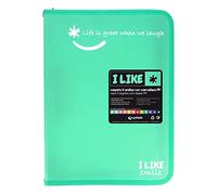 Grafoplás 4800926 Ring Binder with Zipper, A4+, Mint Green, 4 Rings 25 mm, Like, Polypropylene