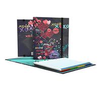 Grafoplás 88101998 A4 Rings 4 Rings XOXO Model Collection Various Contains 4 Extra Thick Dividers, 100 Sheets Squared 90g and Transparent Envelope