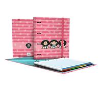 Grafoplás 88102657. Folder A4 Die-Cut Rings, Replacement Griddle Sheets 5x5, Separators, Transparent Envelope, Curved Spine, Carpebook, Mafalda Wisdom Collection