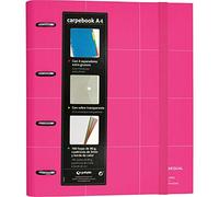 Grafoplás 88102954 100 Sheets of 90 g 4 Extra Thick Index Dividers and Transparent Envelope A4 Fuchsia Carpebook Unequal Grid