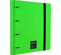 Grafoplas 88106025 Folder A4 Lined Universal Fluorescent Green Rings 35 mm Includes 100 Sheets 4 Dividers