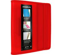 Grafoplás 88200051 Carpeplus, 4 Rings, A4, Red, Polypropylene, with Side Flap, Refill of 100 Sheets, Dividers and Transparent Envelope, Multiline.