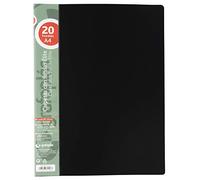 Grafoplás 98141010 Elite Folders with Covers, 20 Transparent Covers, Semi-Rigid Covers, Black, A4