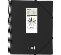 Grafoplas - A4 Plastic Folders, Maxiplas Like, Black, 60 Transparent Sleeves, PVC Spiral, Perfect for Archiving School and Office Supplies