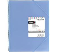 Grafoplás | A4 Plastic Portfolios | 40 Transparent Sleeves | Light Blue | Extra Polypropylene | PVC Spiral | Maxi Multiline | Perfect School and Office Supplies