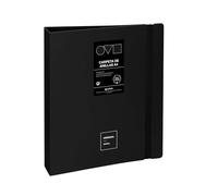 Grafoplas | A4 Ring Binder | 4 D Rings 40 mm | Minimal Unequal | Black | 360 Opening | Durable and Ultralight | Polyfoam | Recyclable | Perfect for Archiving School and Office Documents