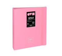 Grafoplas | A4 Ring Binder | 4 D Rings 40 mm | Minimal Unequal | Pink | 360 Opening | Durable and Ultralight | Polyfoam | Recyclable | Perfect for Archiving School and Office Documents