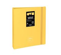 Grafoplas | A4 Ring Binder | 4 D Rings 40 mm | Minimal Unequal | Yellow | 360 Opening | Durable and Ultralight | Polyfoam | Recyclable | Perfect for Archiving School Documents