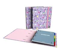 Grafoplas - A4 Ring Binder, Carpebook Bits&Bobs Happy, Includes Refill + dividers + Planner + Stickers + Transparent Envelope, Perfect for schoolchildren