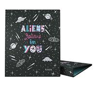 Grafoplás | A4 School Binder | 4 Mixed Rings 25 mm | Elena Corredoira Collection | Aliens | Soft Touch | FSC Certified