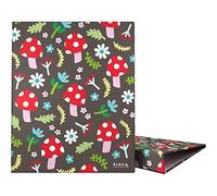Grafoplás | A4 School Binder | 4 Mixed Rings 25 mm | Elena Corredoira Collection | Mushrooms | Soft Touch | FSC Certified