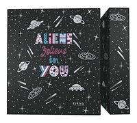 Grafoplás | A4 School Binder | 4 Mixed Rings 40 mm | Elena Corredoira Collection | Aliens | Soft Touch | FSC Certified