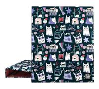 Grafoplas - A4 School Ring Binder, 4 Mixed Rings 25 mm, Bits&Bobs Meow, FSC