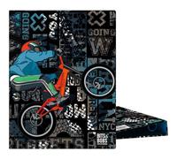 Grafoplas - A5 Ring Binder, 4 Round Rings 20 mm, Glossy Laminated, Bits&Bobs Pop Up Design, Cross, Perfect for Fourth Documents, FSC Certified